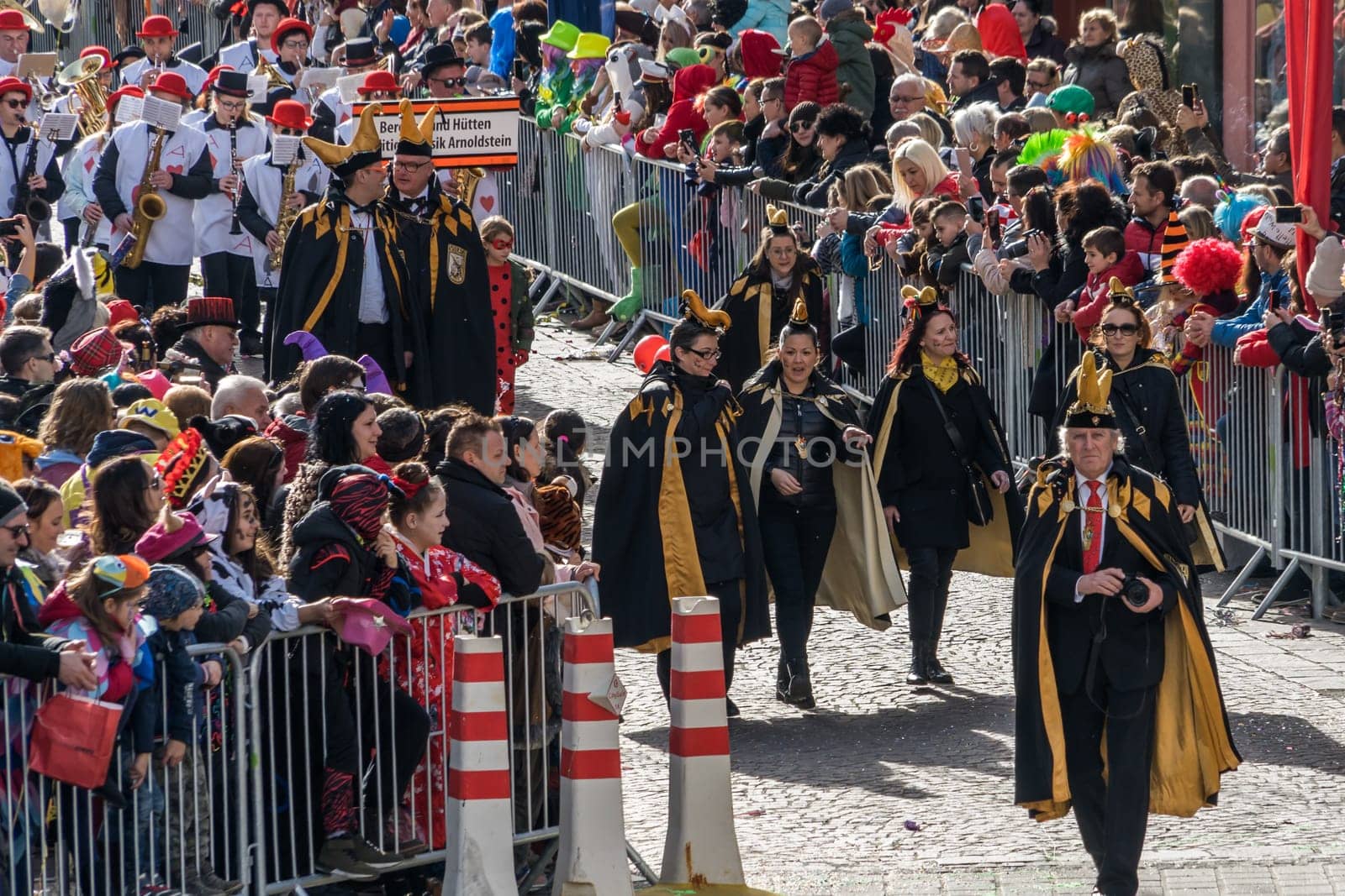 Villach, Austria - February  21st, 2020: The traditional Carnival Procession in Villach starts.