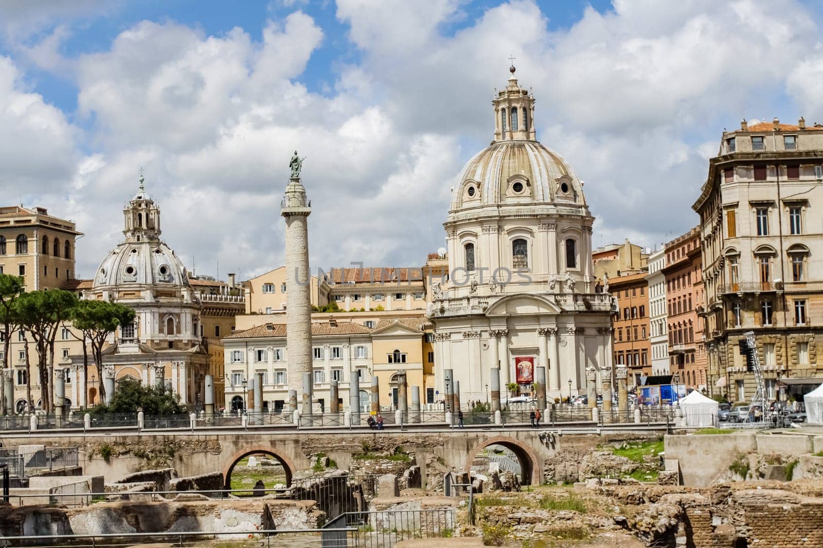 Rome, Italy - June 11, 2012: The eternal city of Rome, Roman streets and buildings, modern and ancient architecture of Rome.