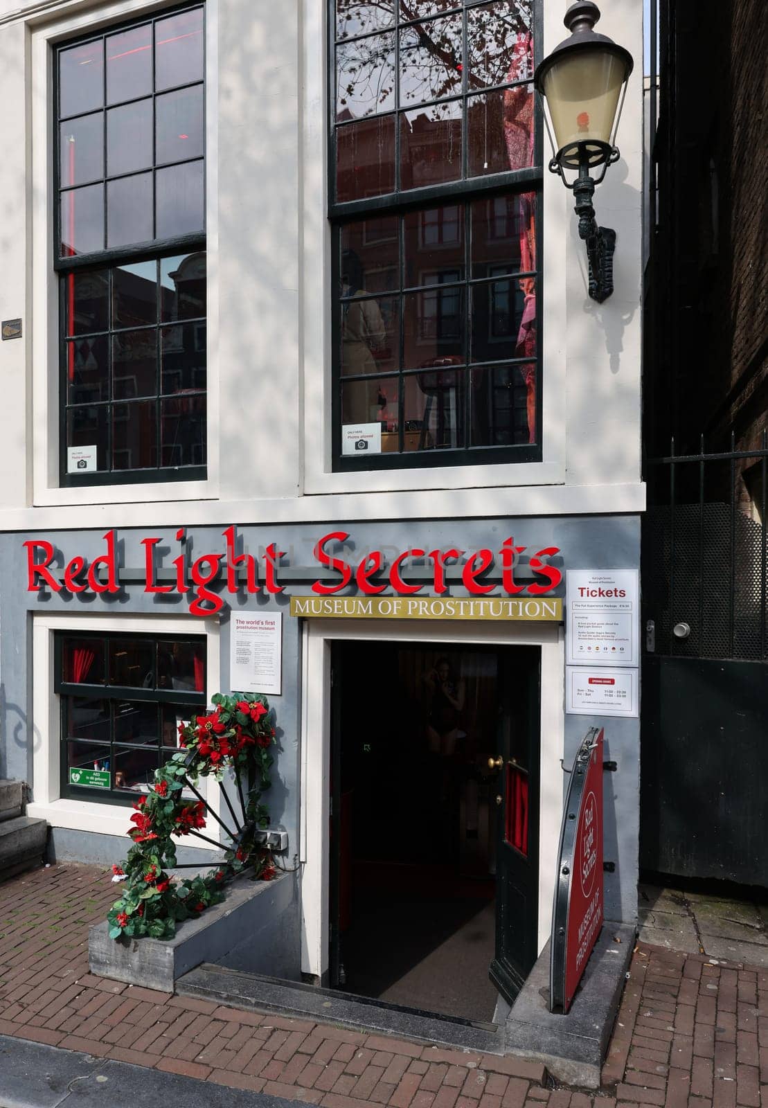 Amsterdam, Netherlands - April 21, 2023: Red Light Secrets Museum of Prostitution, Amsterdam, Holland