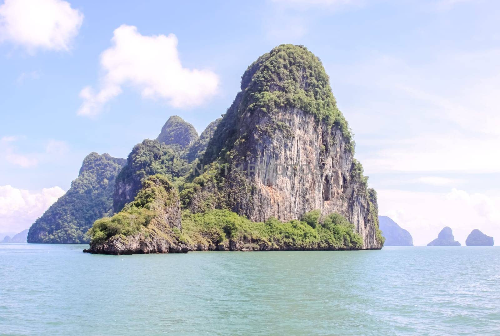Thailand, the island of Phuket. Rocks off the coast of the sea.