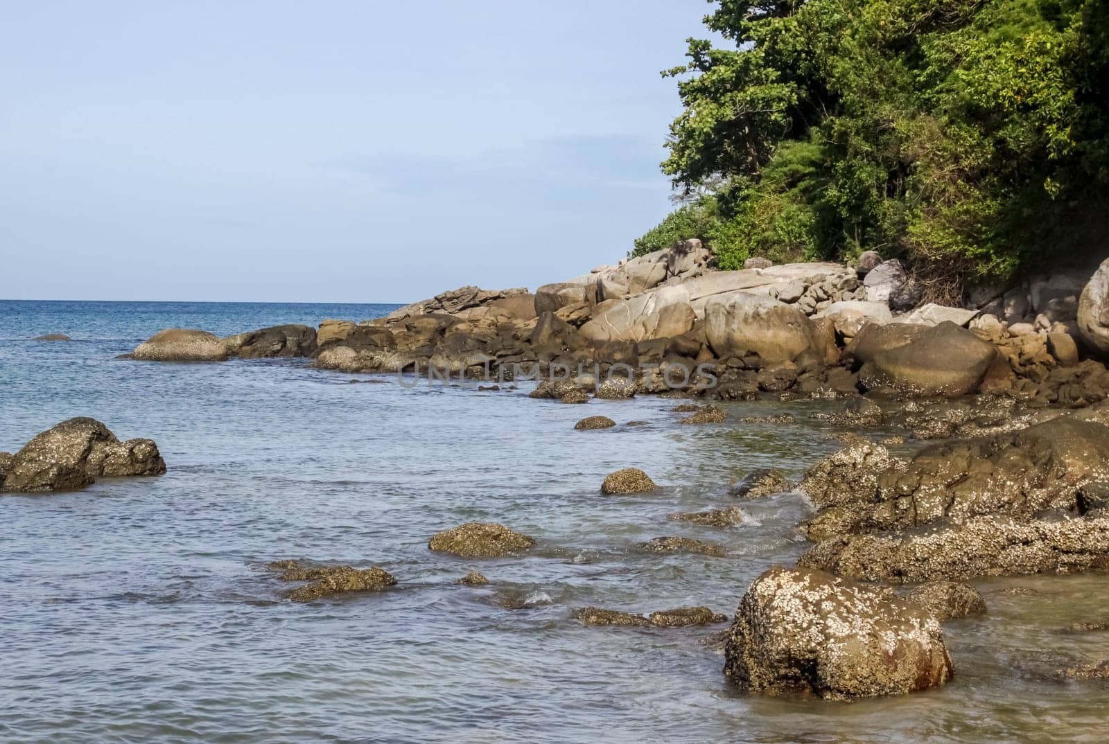 Thailand, the island of Phuket. Rocks off the coast of the sea.