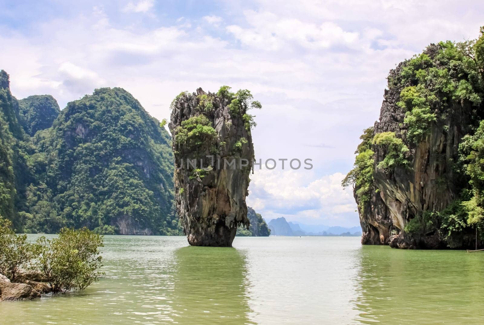 Thailand, the island of Phuket. Rocks off the coast of the sea.