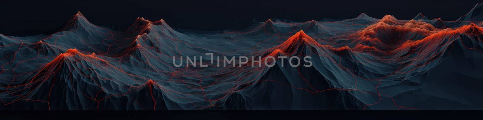 Tech dark topographic 3d relief abstract background. Generative AI design