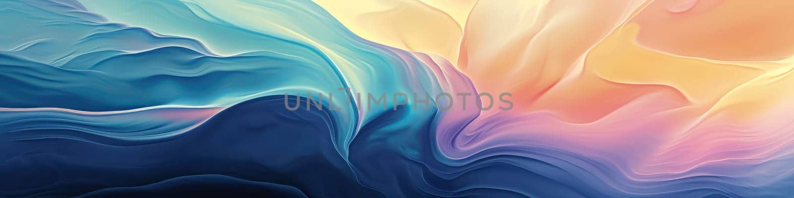 Vivid liquid glossy waves abstract background. Generative AI design