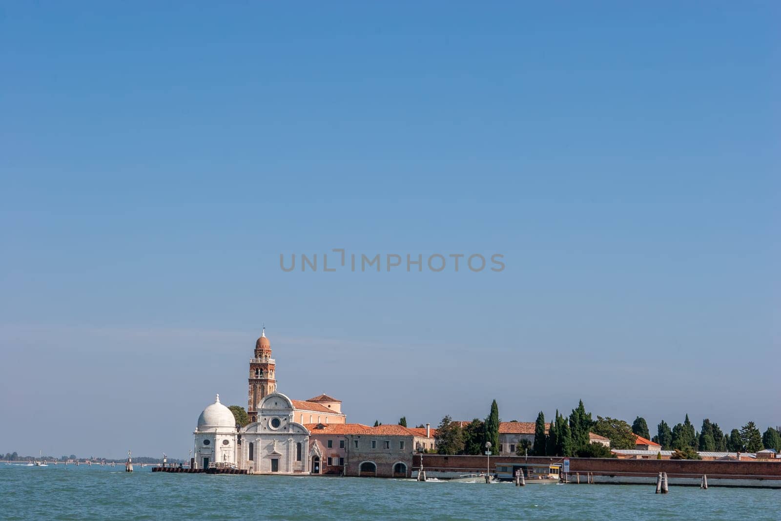 view to island of san Michele, the cemetery island of Venice, Italy