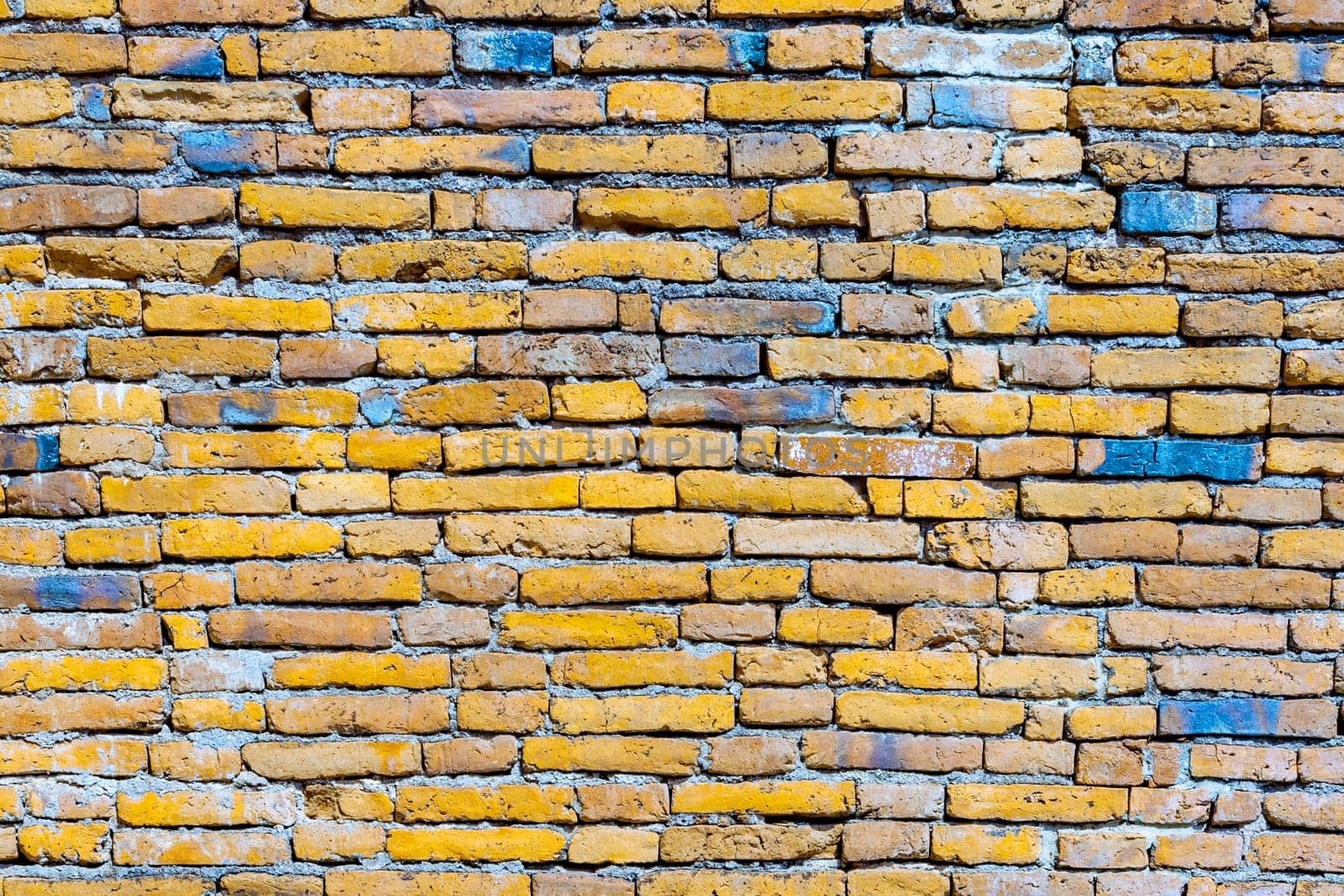 pattern of historic wall brick background at the temple area in Ayutthaya