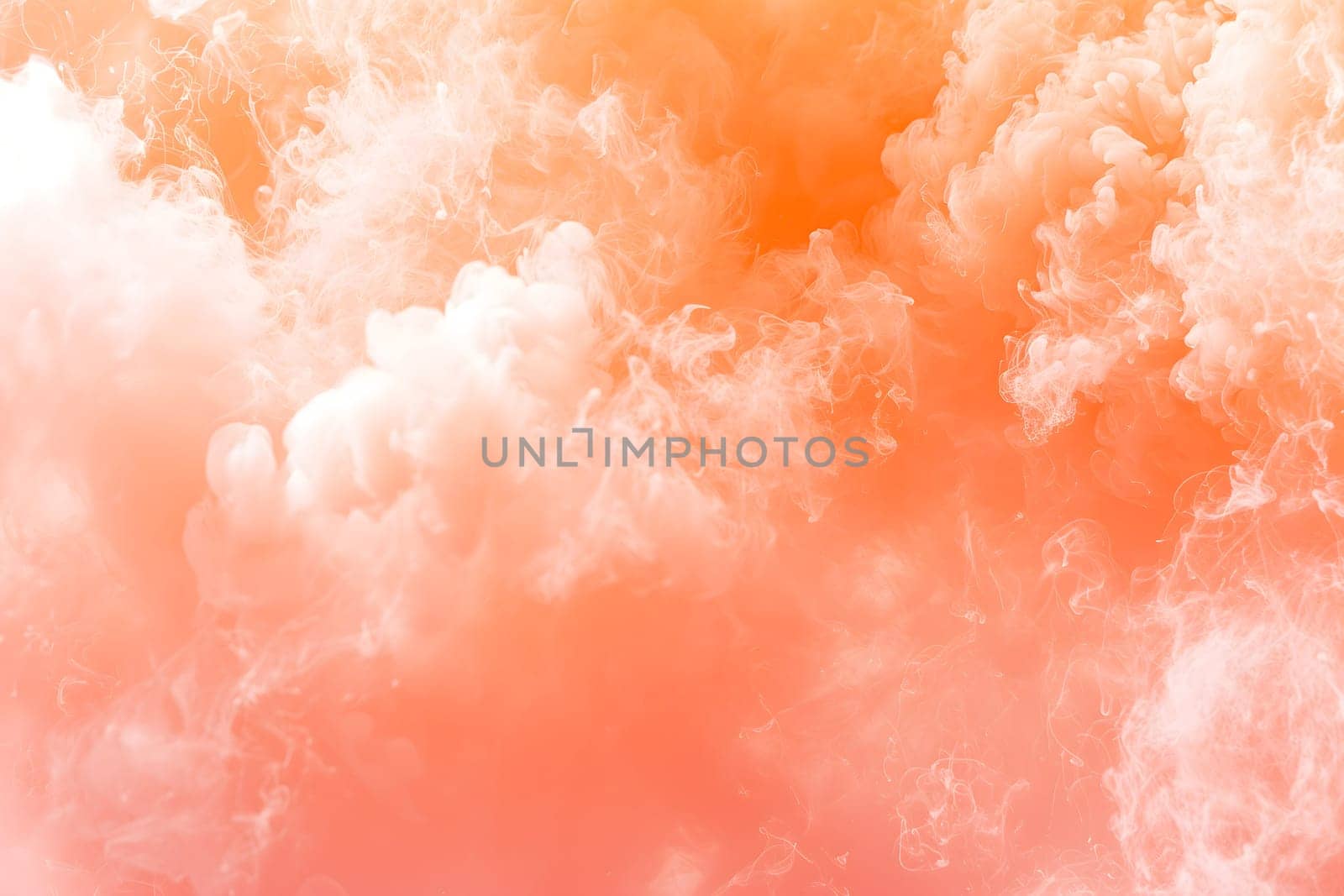 Peach fuzz color smoke cloud background. Neural network generated in January 2024. Not based on any actual scene or pattern.