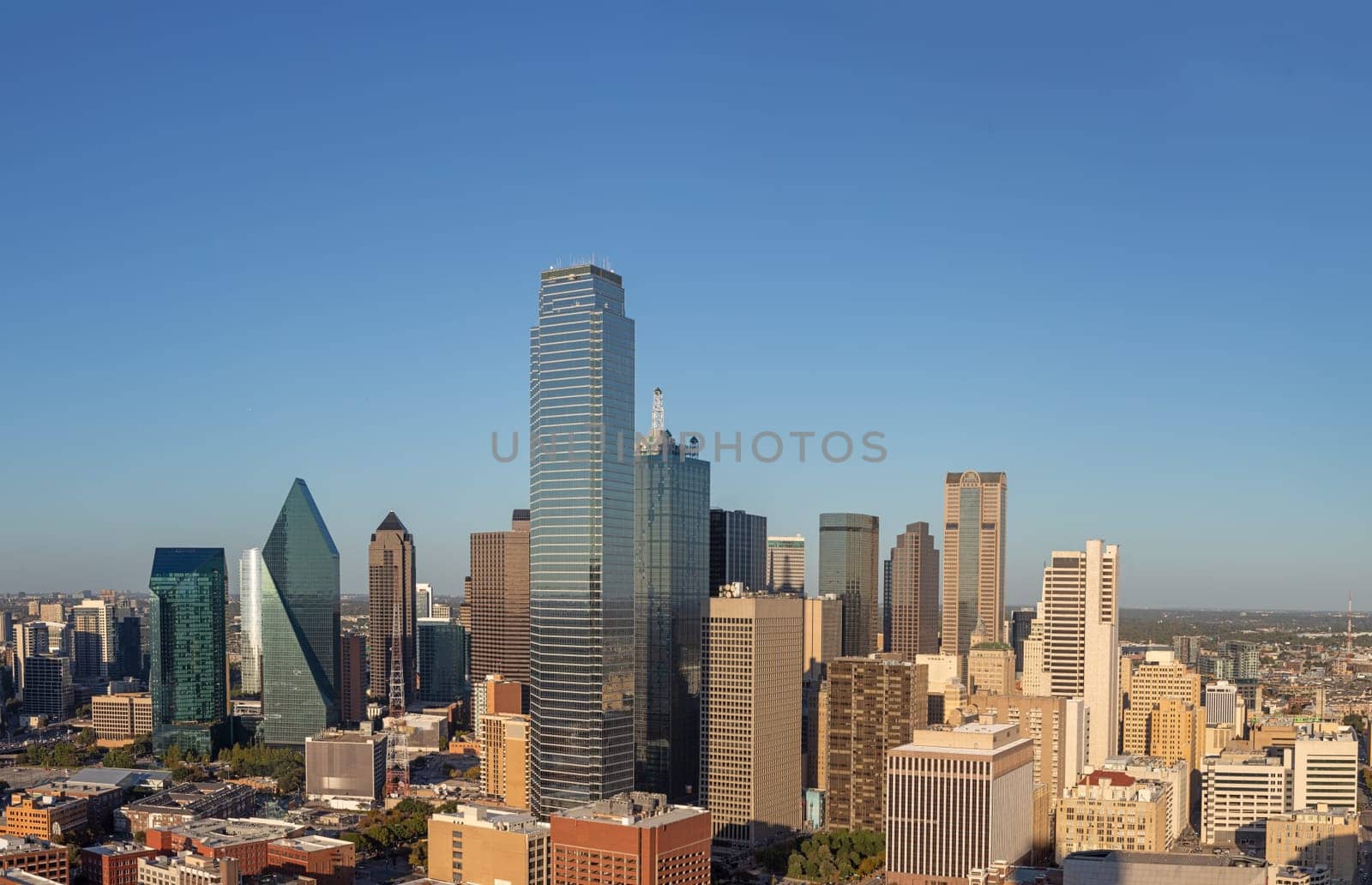 scenic skyline in late afternoon in Dallas, Texas, USA