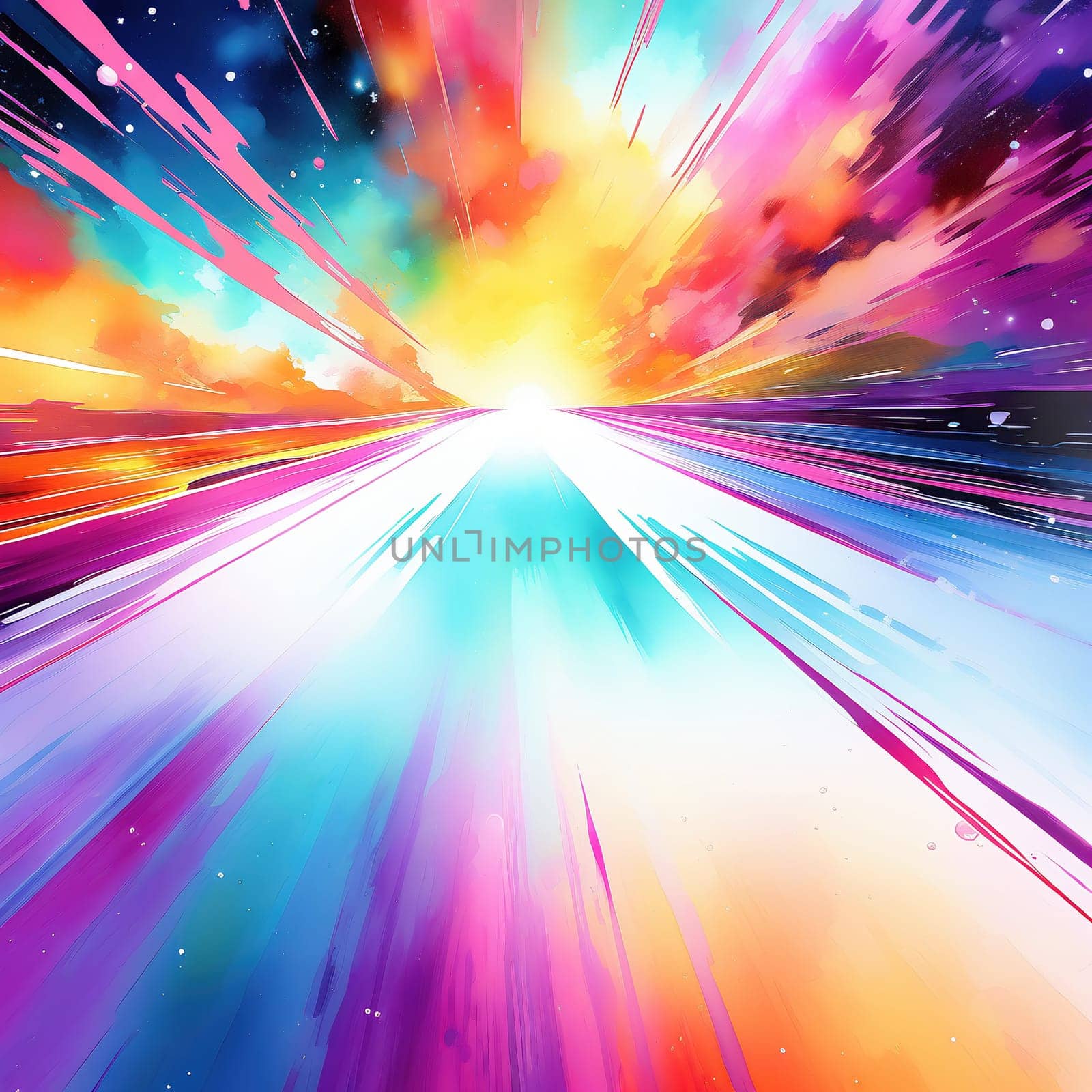 Washed-out watercolors as a background. Bright colors that run. Colorful splashes of color. AI generated image
