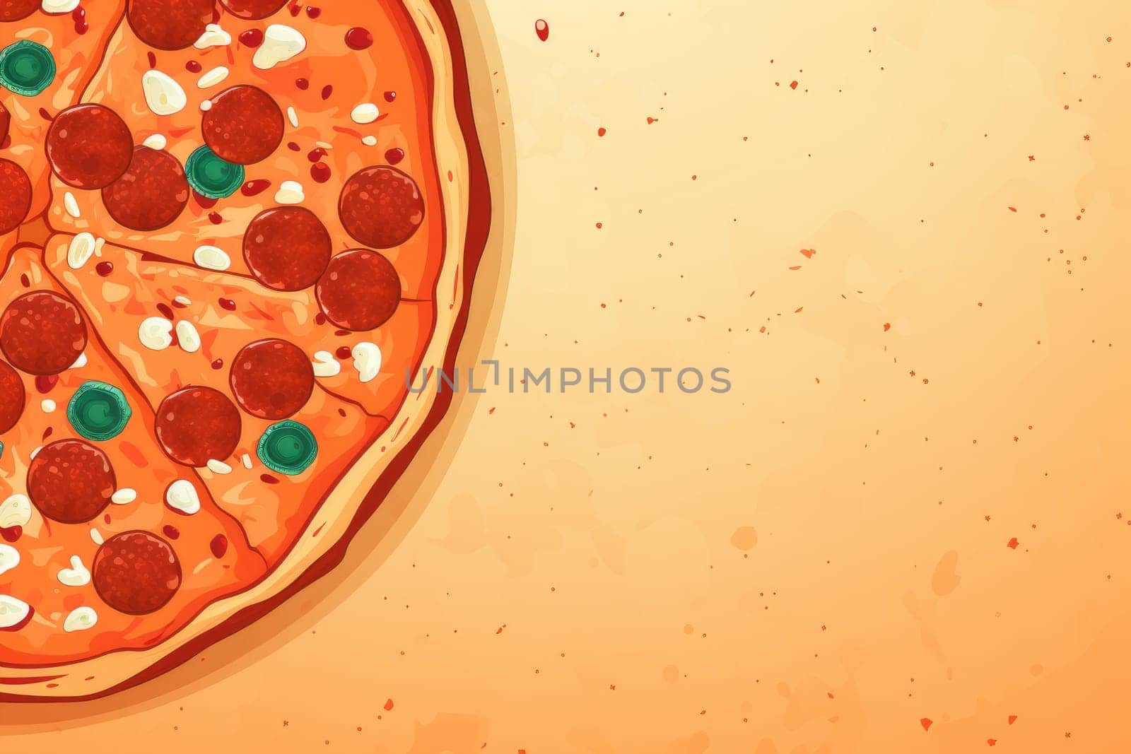 Appetizing Pizza mockup background. Menu salami. Generate Ai
