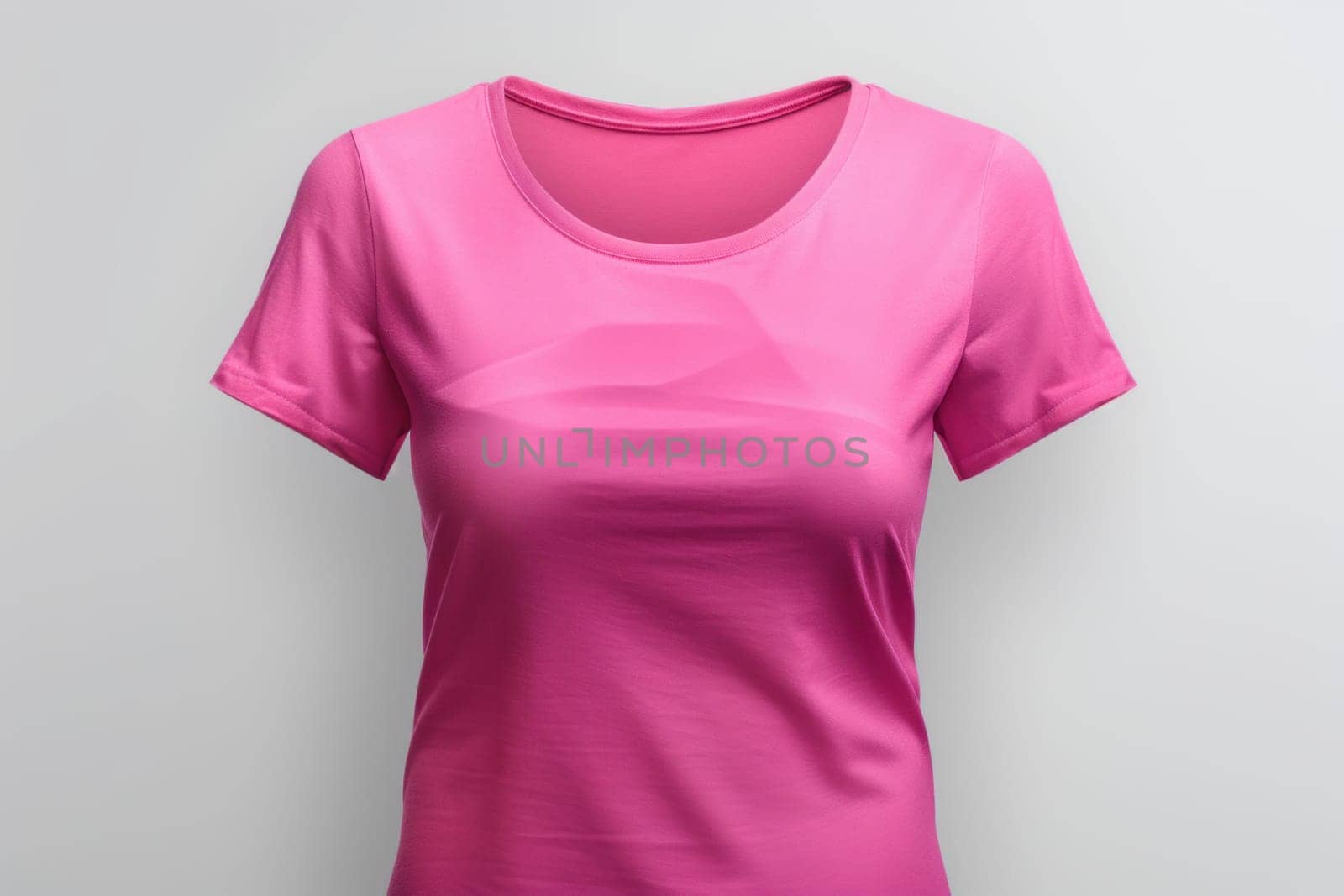Feminine Pink tshirt mockup female. Female model. Generate Ai