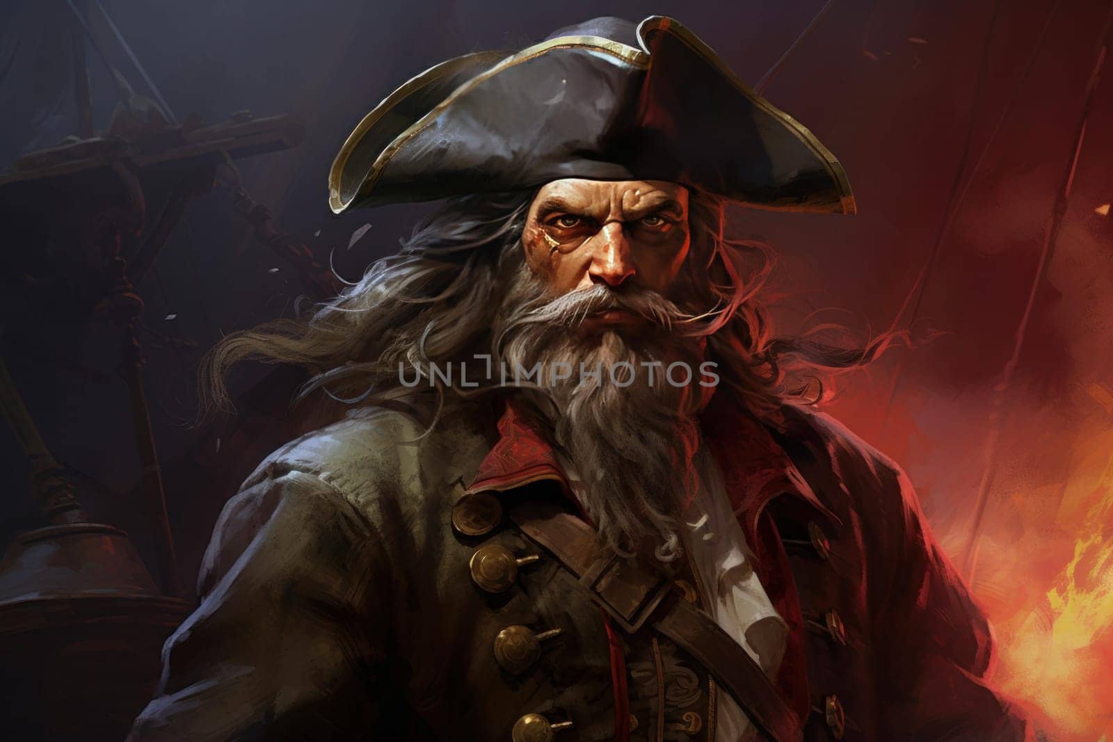 Pirate captains. Event costume hat. Generate Ai