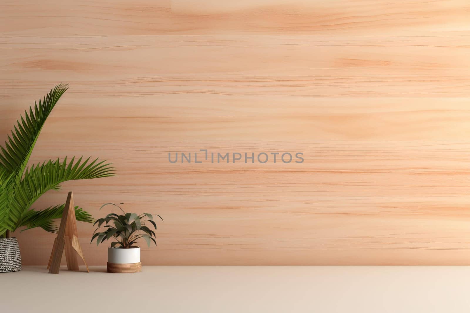 Simplistic Plywood mockup background. Floor blank. Generate Ai