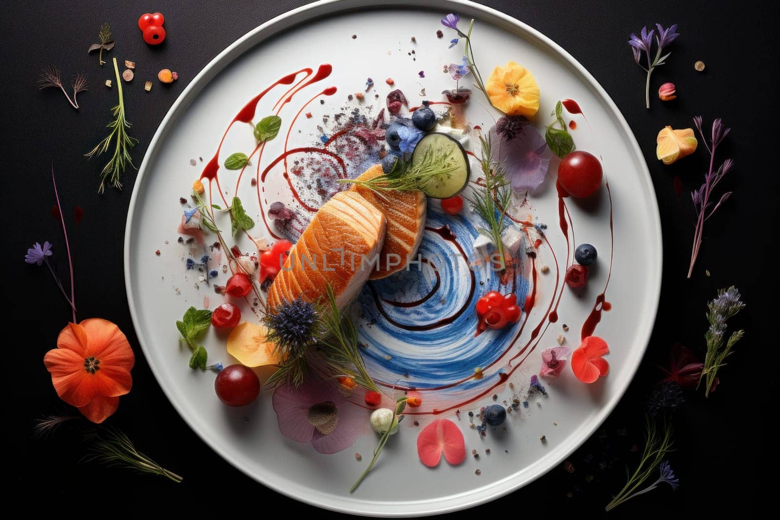 Hygienic Plate food. Meal dish dinner food tasty. Generate Ai