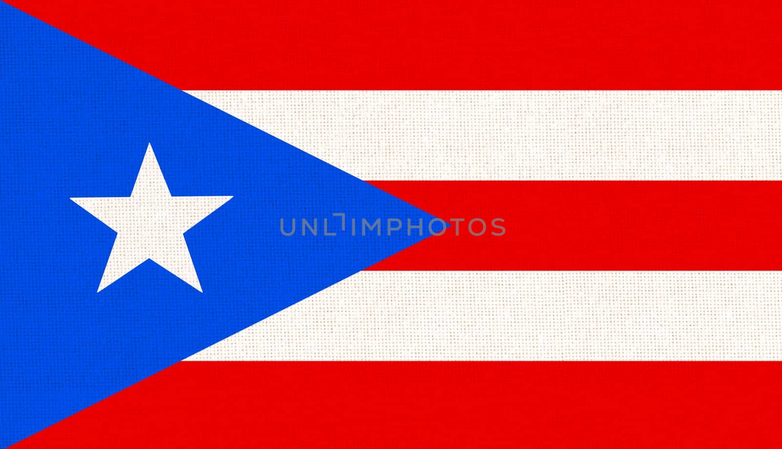 flag of Puerto Rico. Flag of Commonwealth of Puerto Rico. National Puerto Rican flag on fabric surface. Island country. national symbol on textured background. Illustration of national symbol