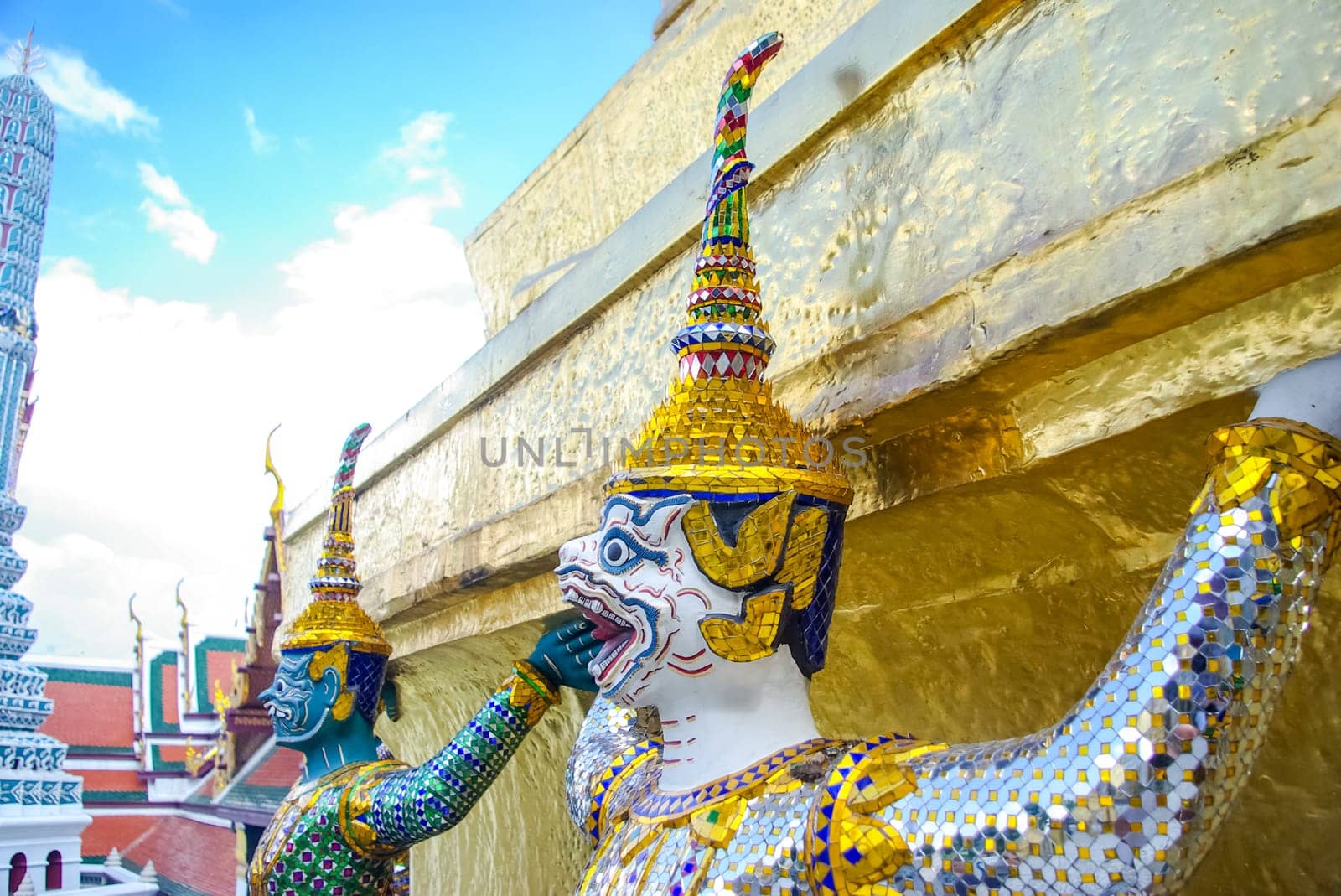 Bangkok, Thailand - August 24, 2018: Temple complexes in Thailand. Buddhist temples in Bangkok