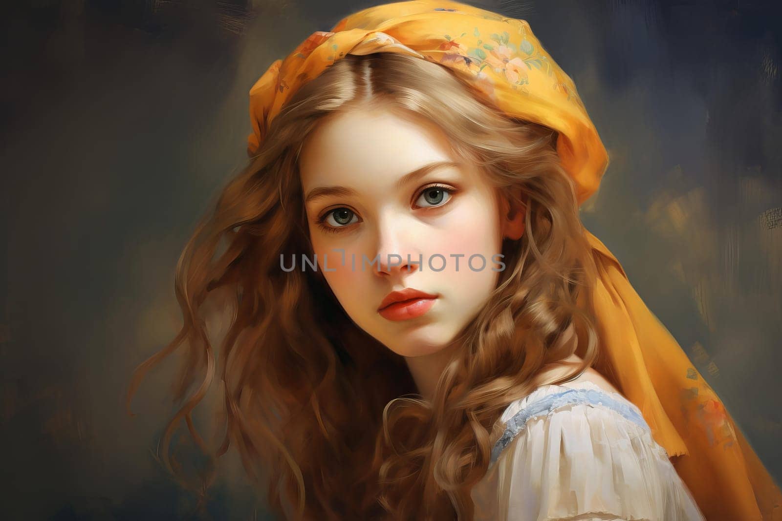 Cheerful Portrait of positive European girl. Happy glamorous lady. Generate ai