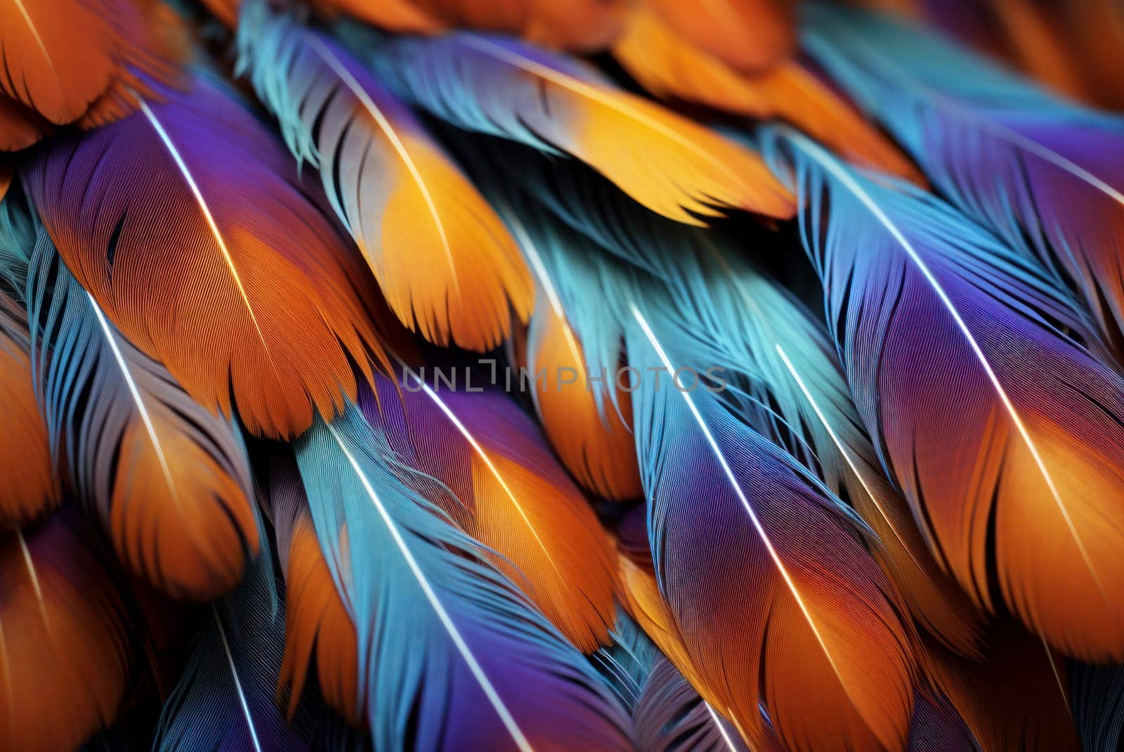 Colorful Mandarin duck feathers. Colorful wild. Generate Ai