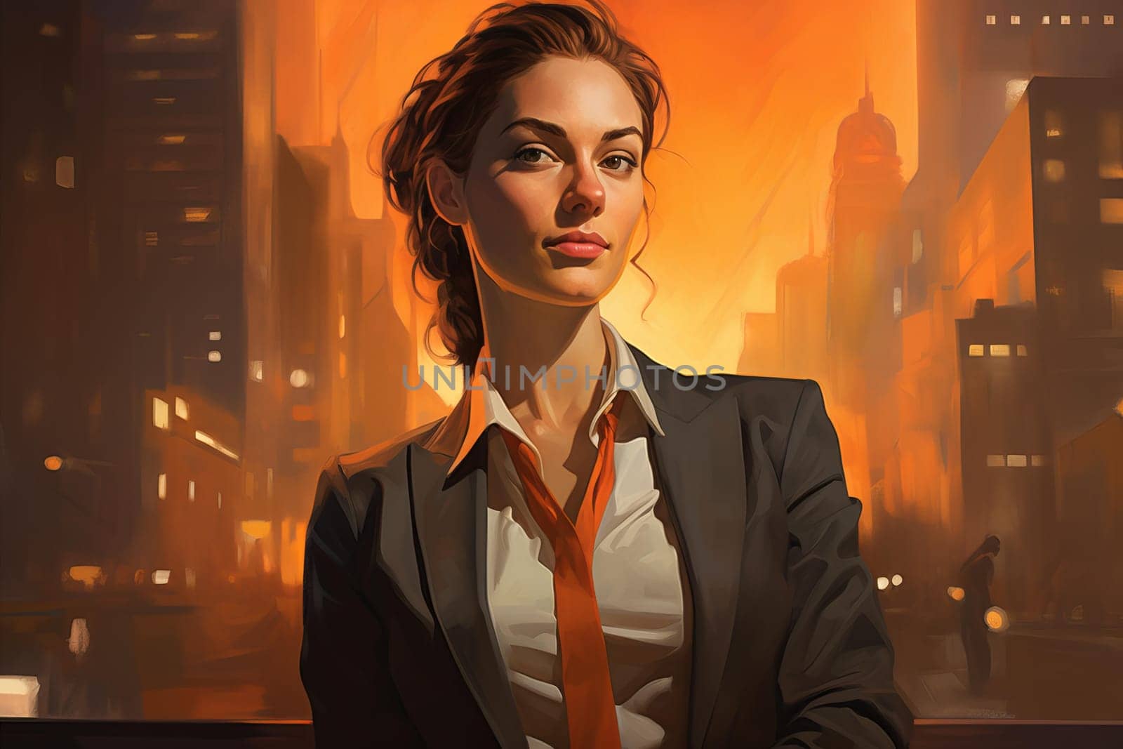 Experienced business woman lady. Smile face. Generate Ai