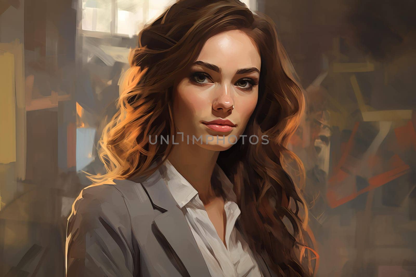Resilient business woman lady. Smile face. Generate Ai