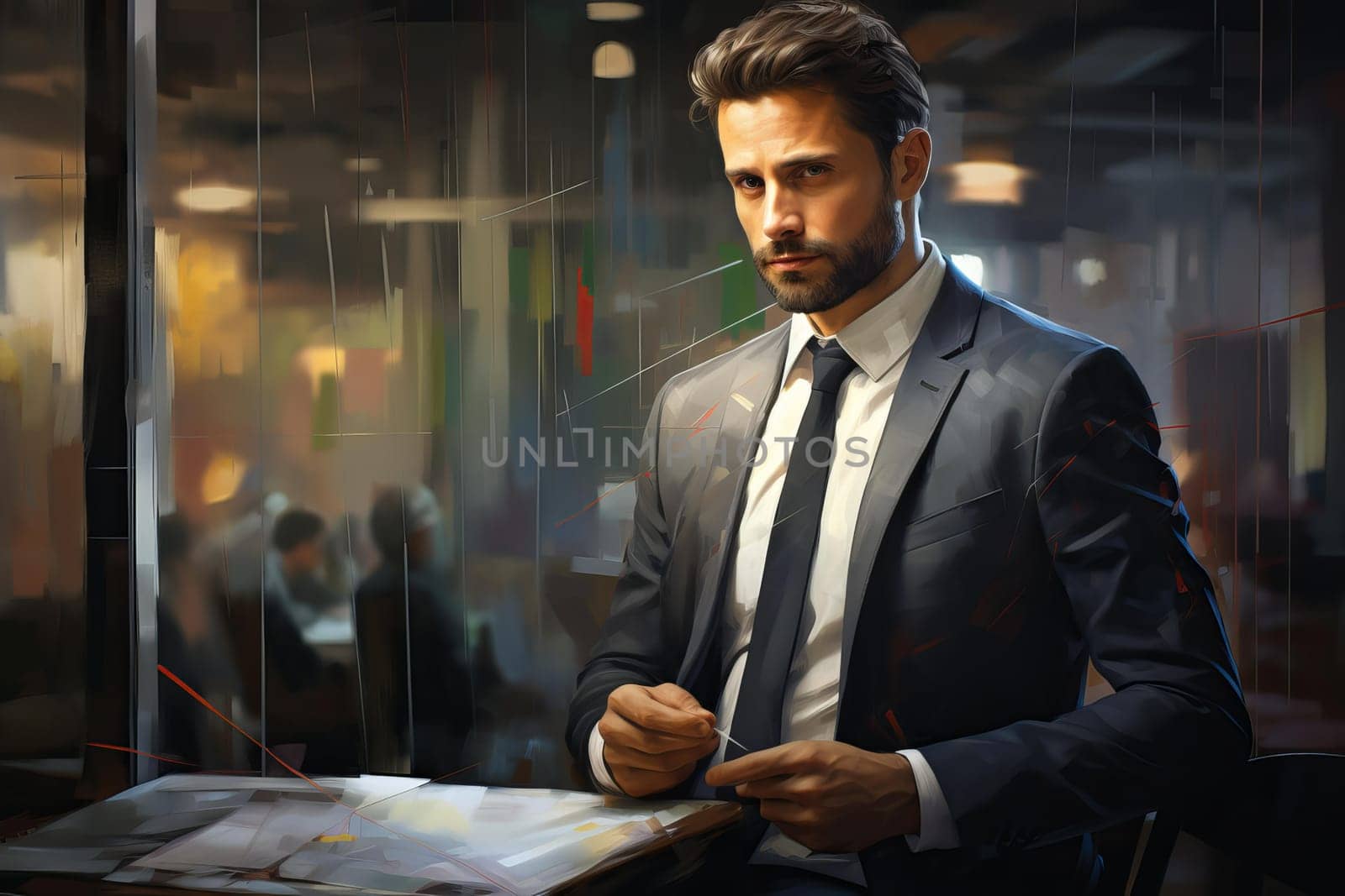 Portrait businessman analyst photo portrait. Executive financial career. Generate Ai