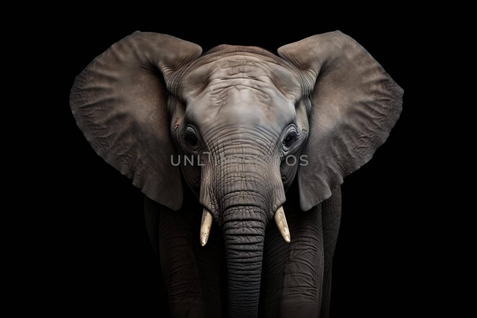 Untamed Jungle elephant nature. Water trunk. Generate Ai