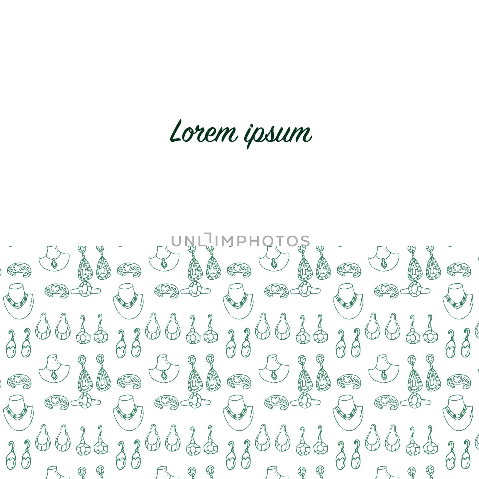Beauty background template of sketches various female jewerly. Vector illustration isolated. Can used for textile, wrapping paper, cover design, beauty background.