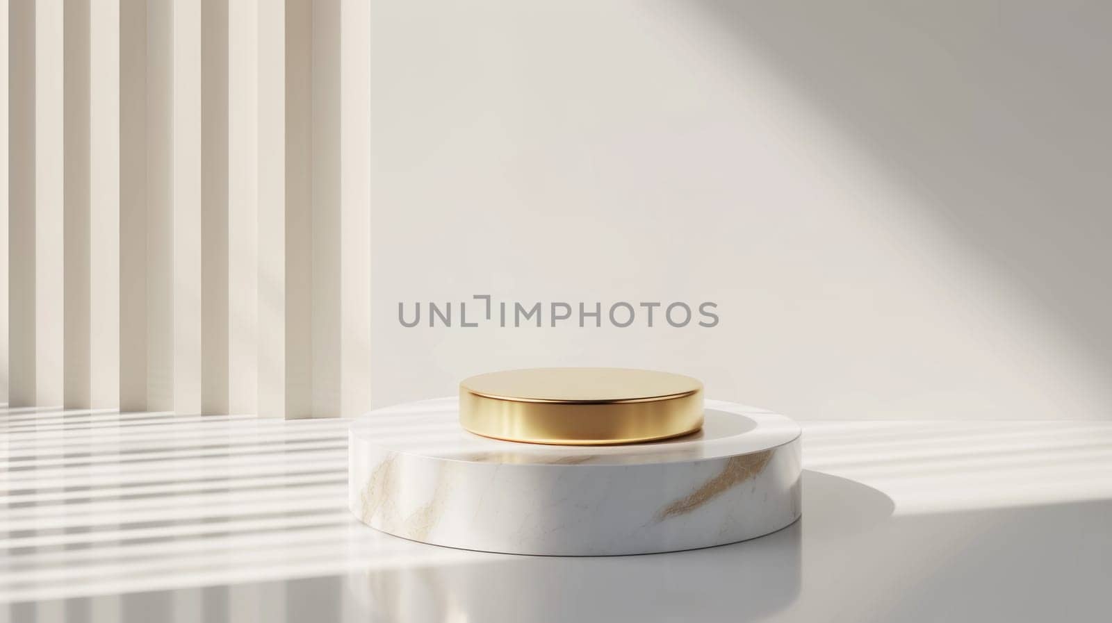 Elegant minimalist product display. Created using AI generated technology and image editing software.