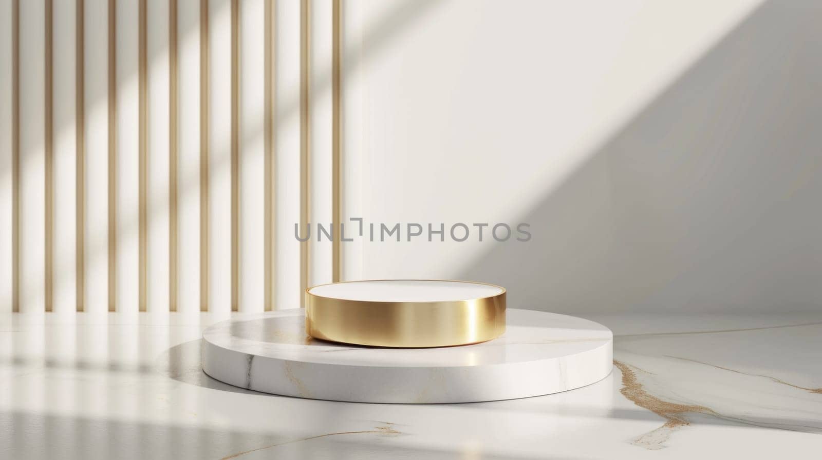 Elegant minimalist product display. Created using AI generated technology and image editing software.