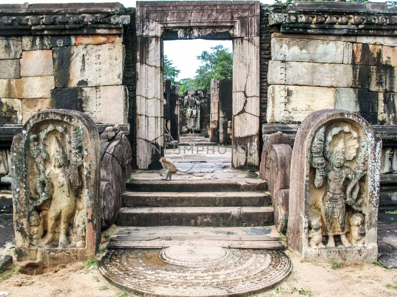 Polonnaruwa, Sri Lanka. The ruins of an ancient temple, traces of an ancient highly developed civilization.