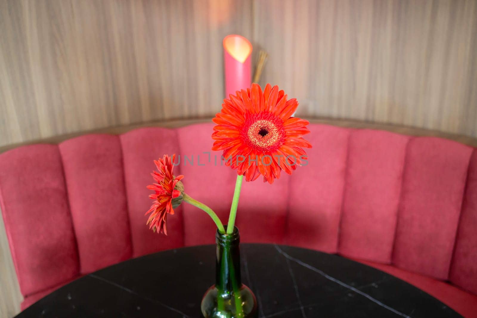 Retro romantic cafe and restaurant decoration, stock photo
