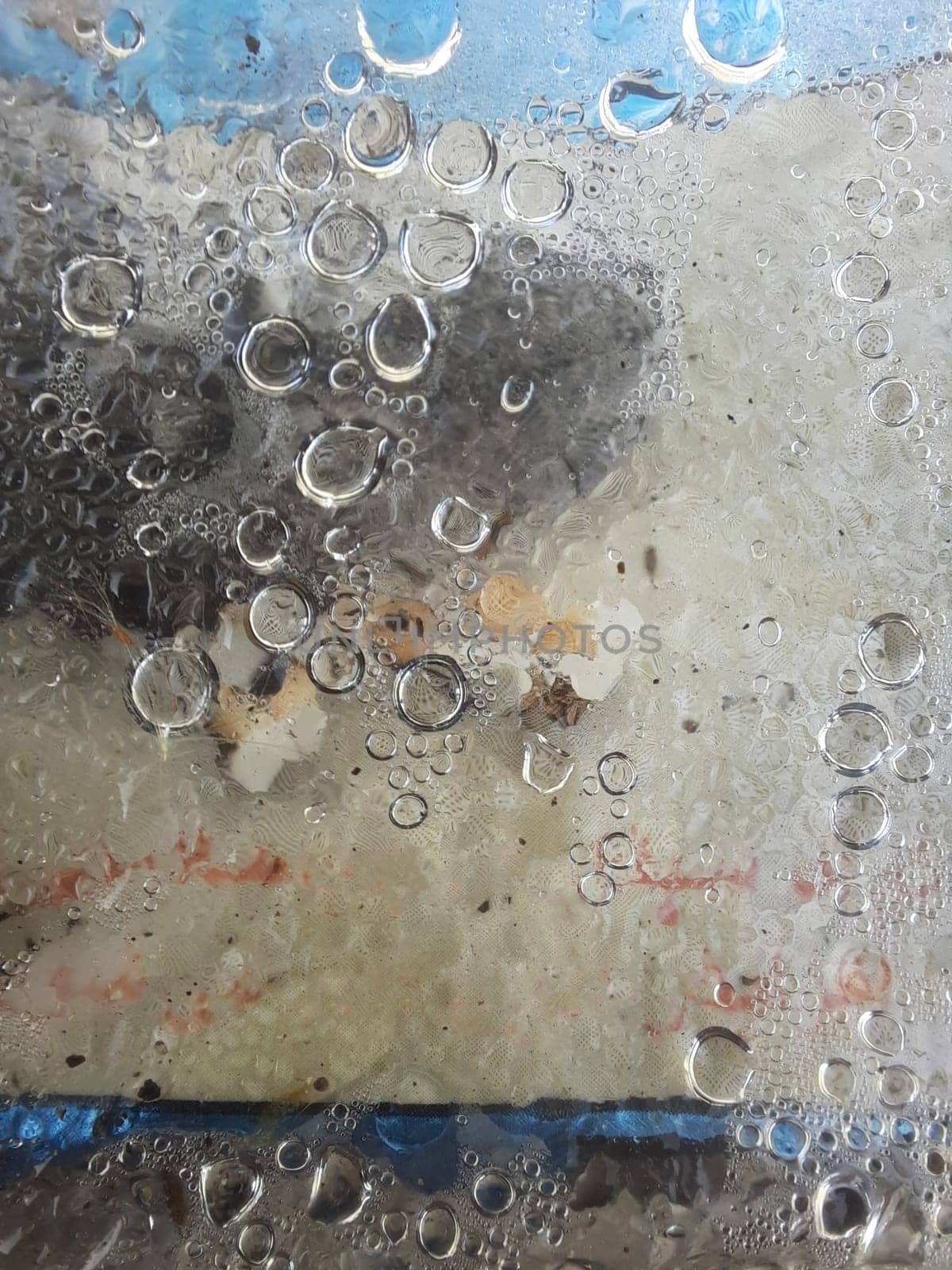 Abstract macro shot from droplets in outdoor space