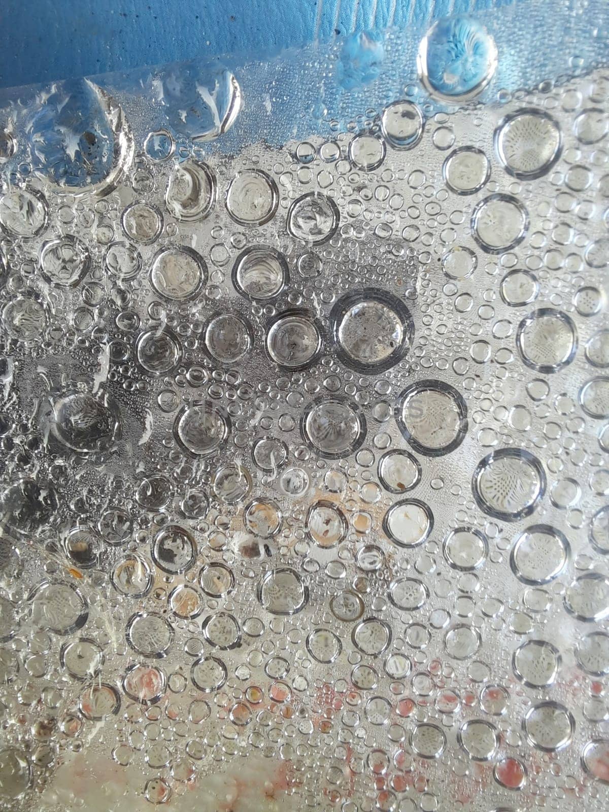 Abstract macro shot from droplets in outdoor space