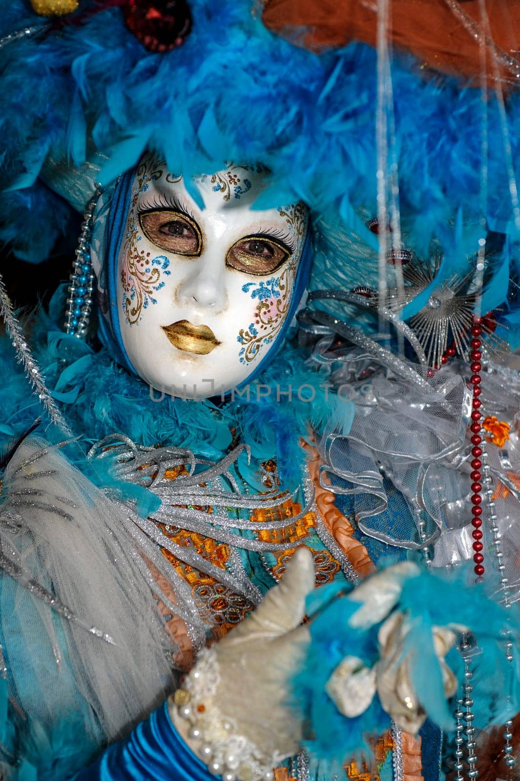VENICE, ITALY - Febrary 7 2023: The masks of the Venice carnival 2024
