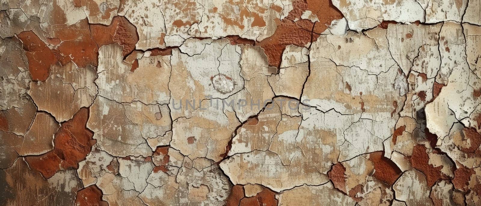Rustic charm emanates from the terra cotta surface, with a network of deep cracks adding character to the warm hues