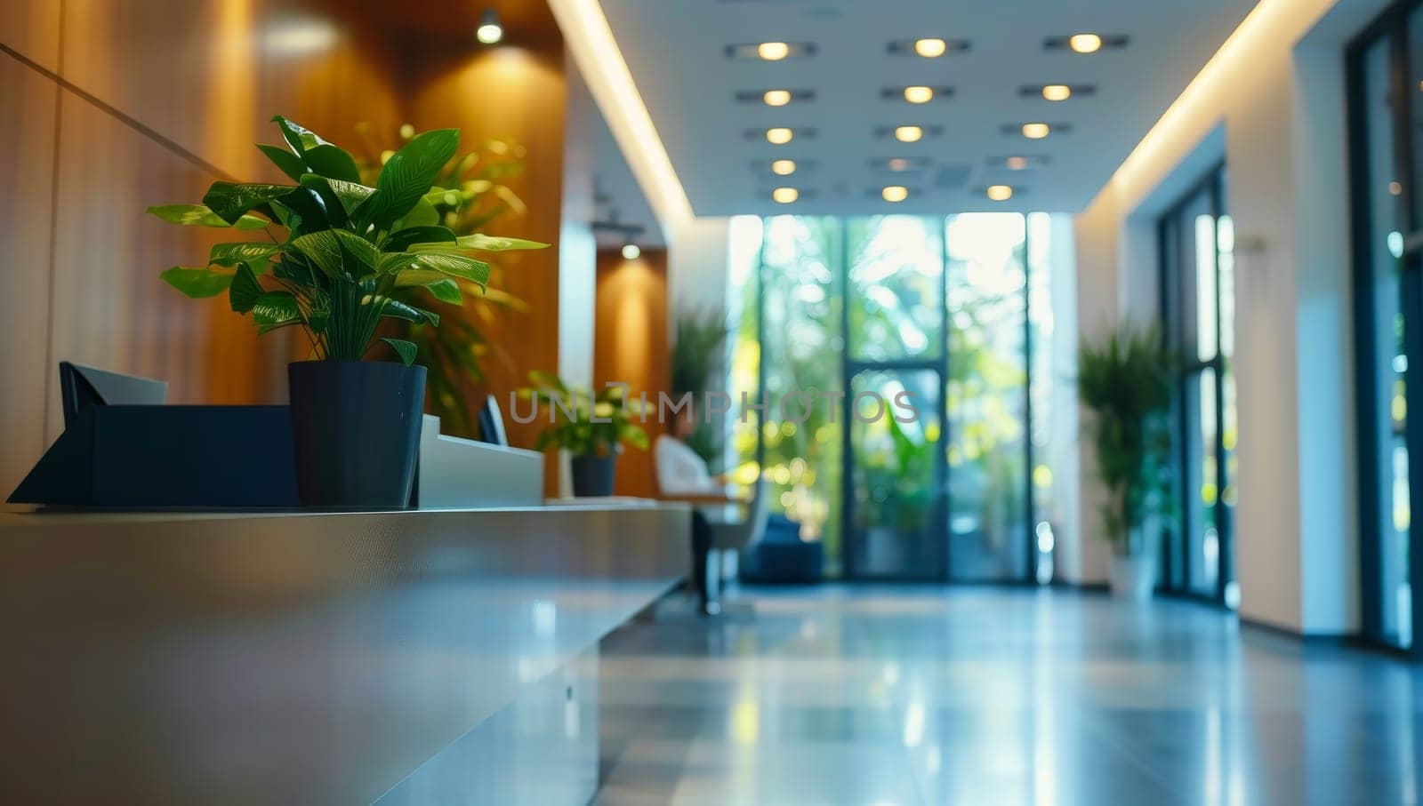 Modern lobby with natural lighting