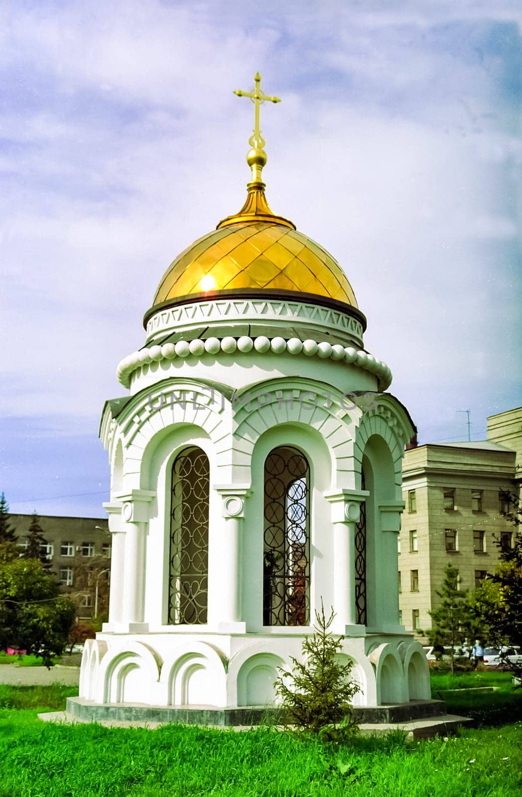 Irkutsk, Russia - July 11, 2010: Historical buildings and monuments in the streets of the city of Irkutsk in Krasnoyarsk Krai, Russia.