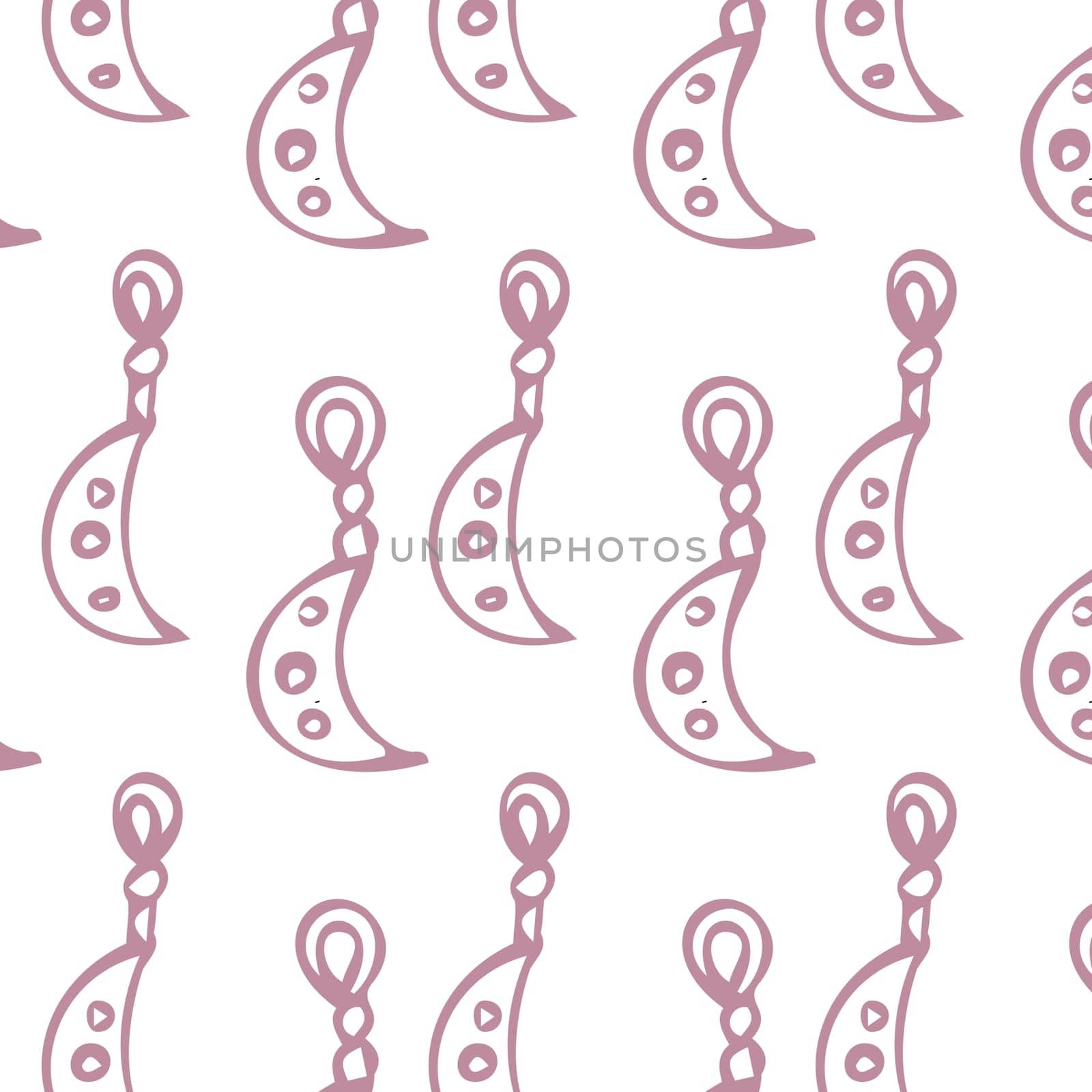 Hand drawn diamond and moon earrings seamless pattern doodle vector illustration. Can used for beauty banner for jewellery business.