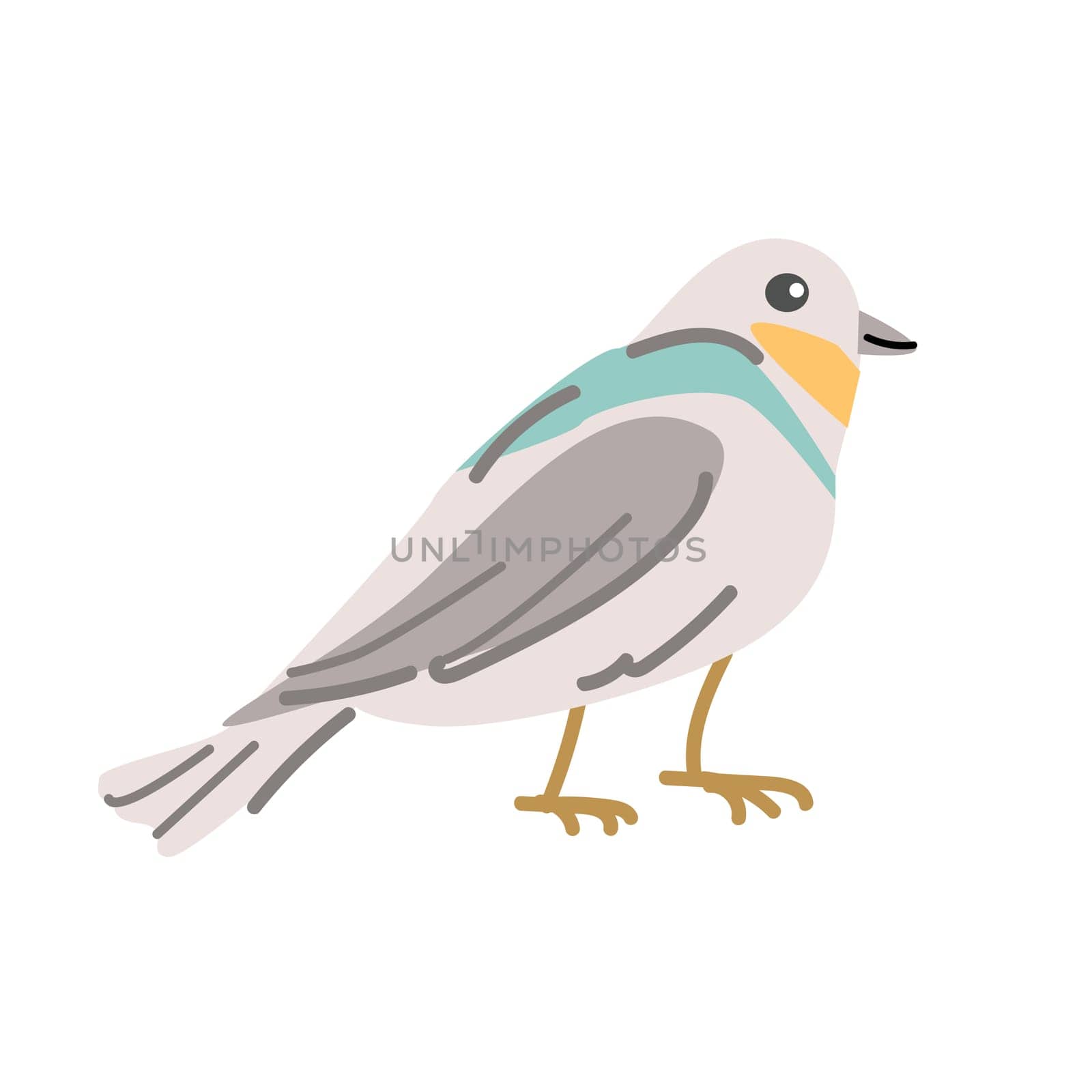 Spring bird. Vector cartoon illustration in childish style. Can used for greeting card, banner and poster, sticker.
