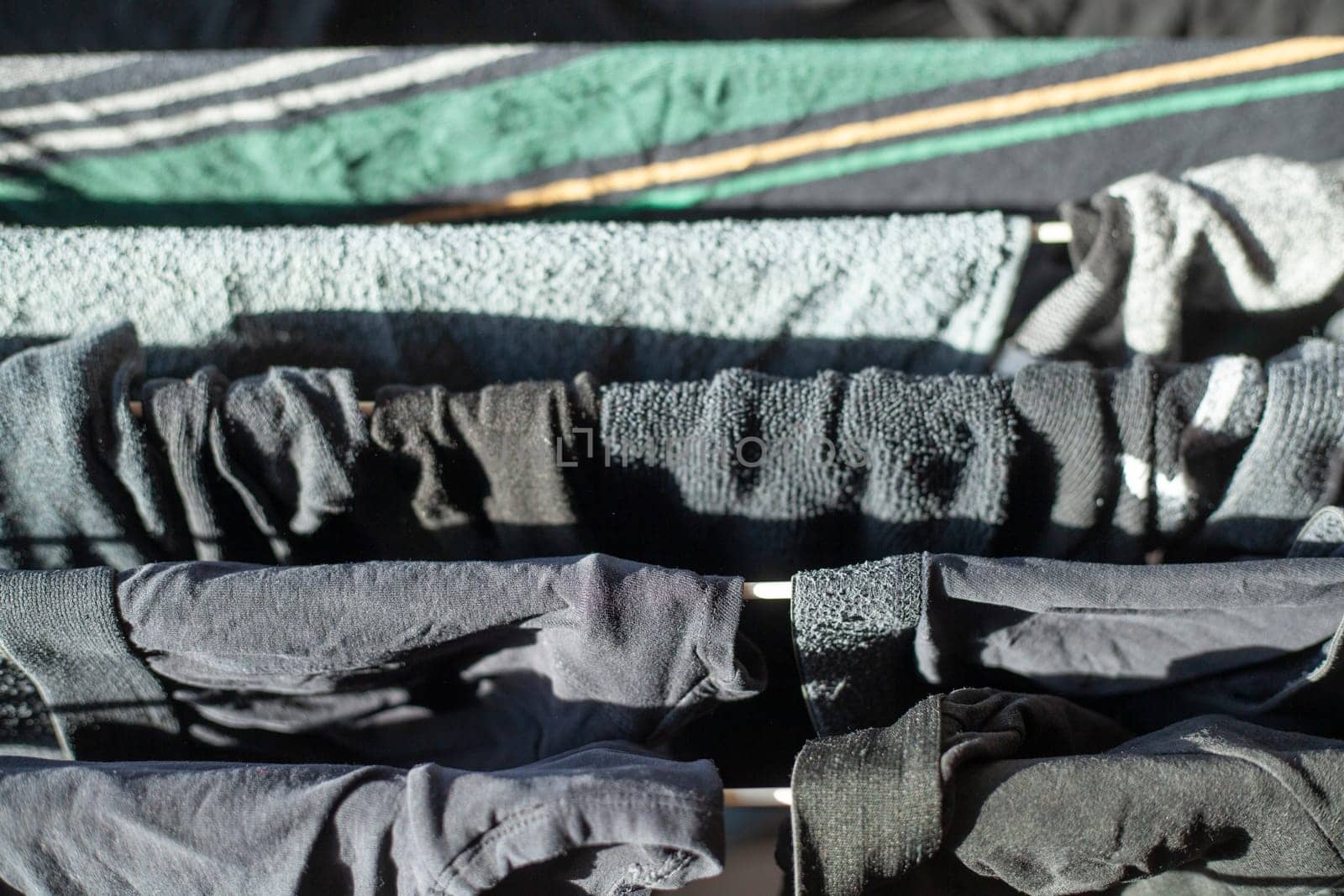 Hanging laundry on a clothesline, Germany