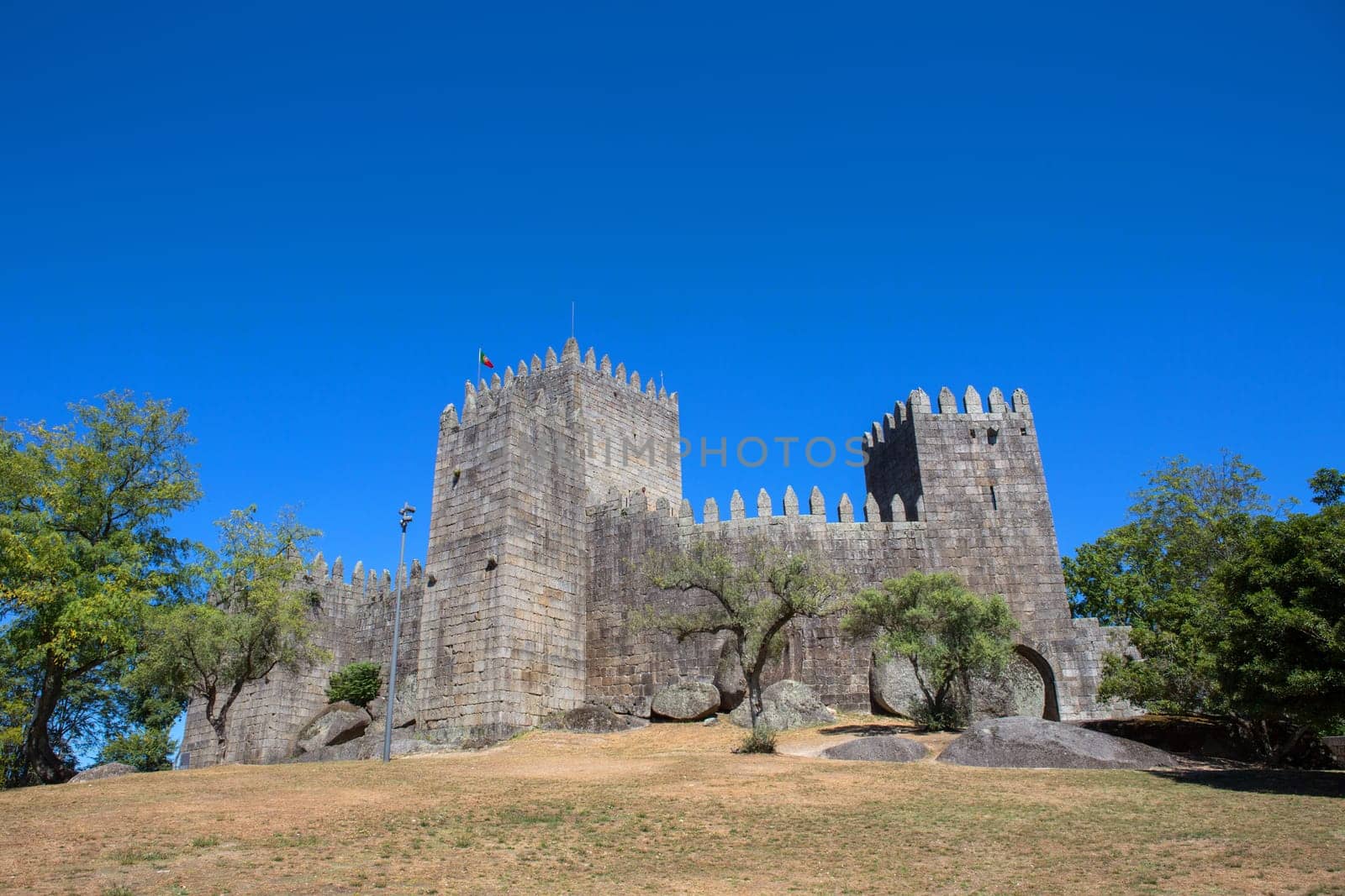 The Castle of Guimaraes. The principal medieval castle in Portugal. Guimaraes, Portugal