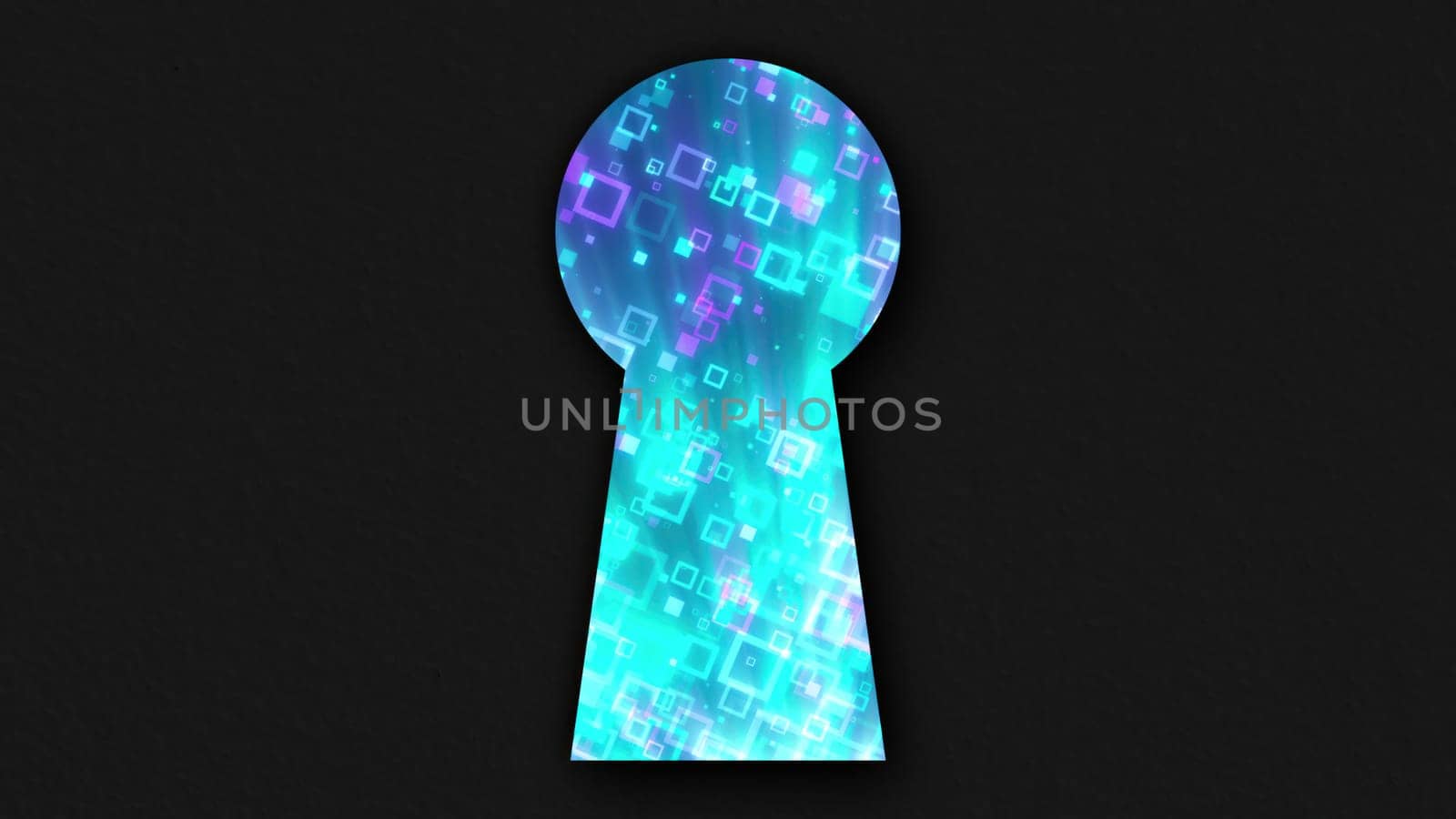 Abstract digital keyhole. Computer generated 3d render