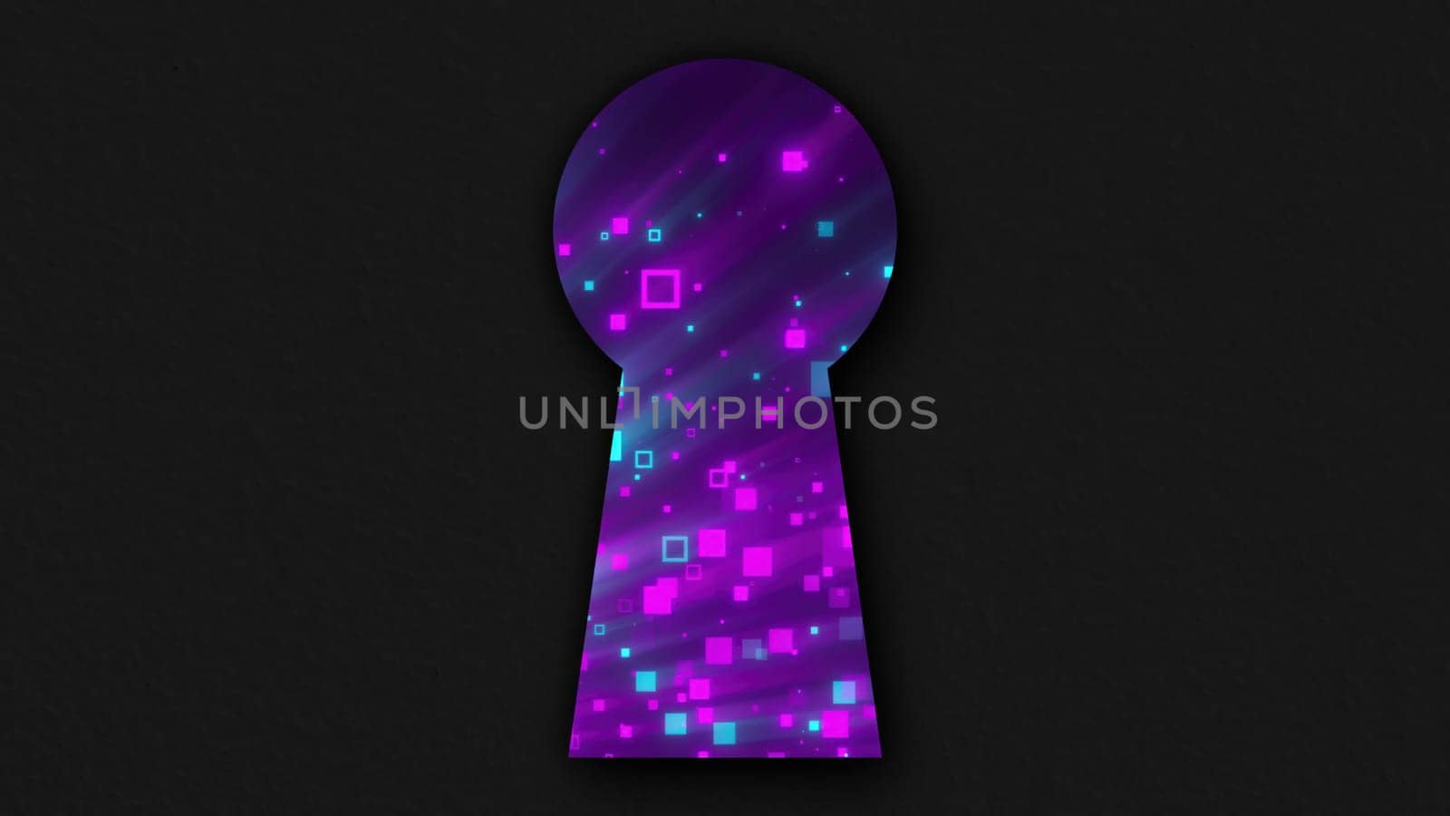 Abstract digital keyhole. Computer generated 3d render
