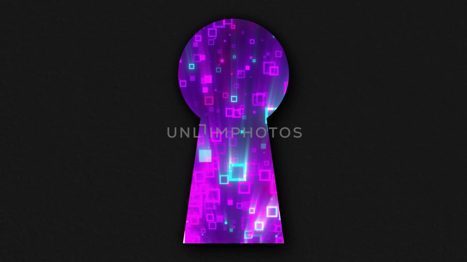 Abstract digital keyhole. Computer generated 3d render