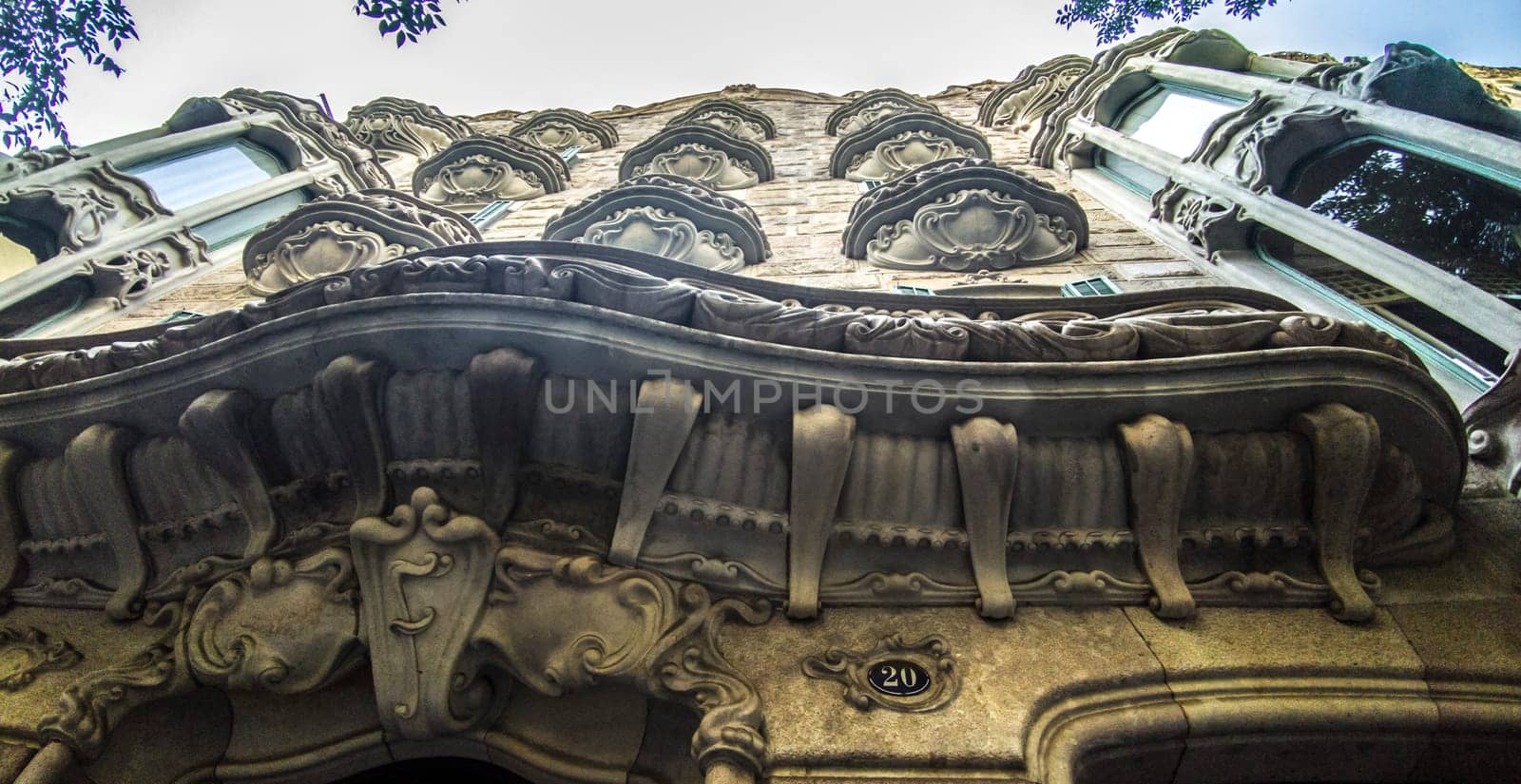 Barcelona, Spain - Jun 26th, 2023: Modernist building Casa Felip, headquarters to the Fundacio Vila Casas, Barceloina Spain