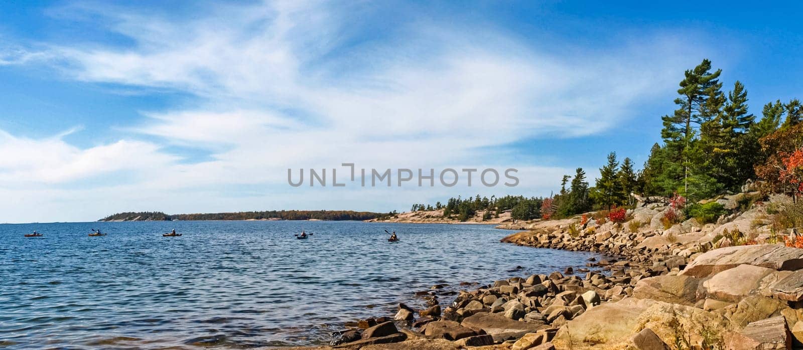 Autumn on the shore of Lake Huron, a beautiful autumn landscape.