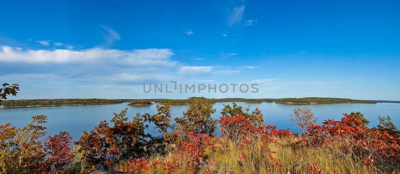 Autumn on the shore of Lake Huron, a beautiful autumn landscape.