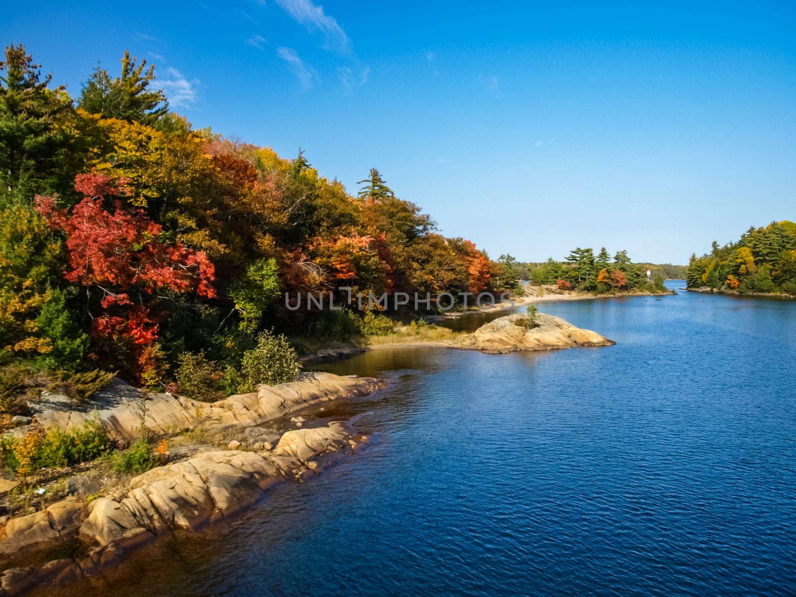 Autumn on the shore of Lake Huron, a beautiful autumn landscape.