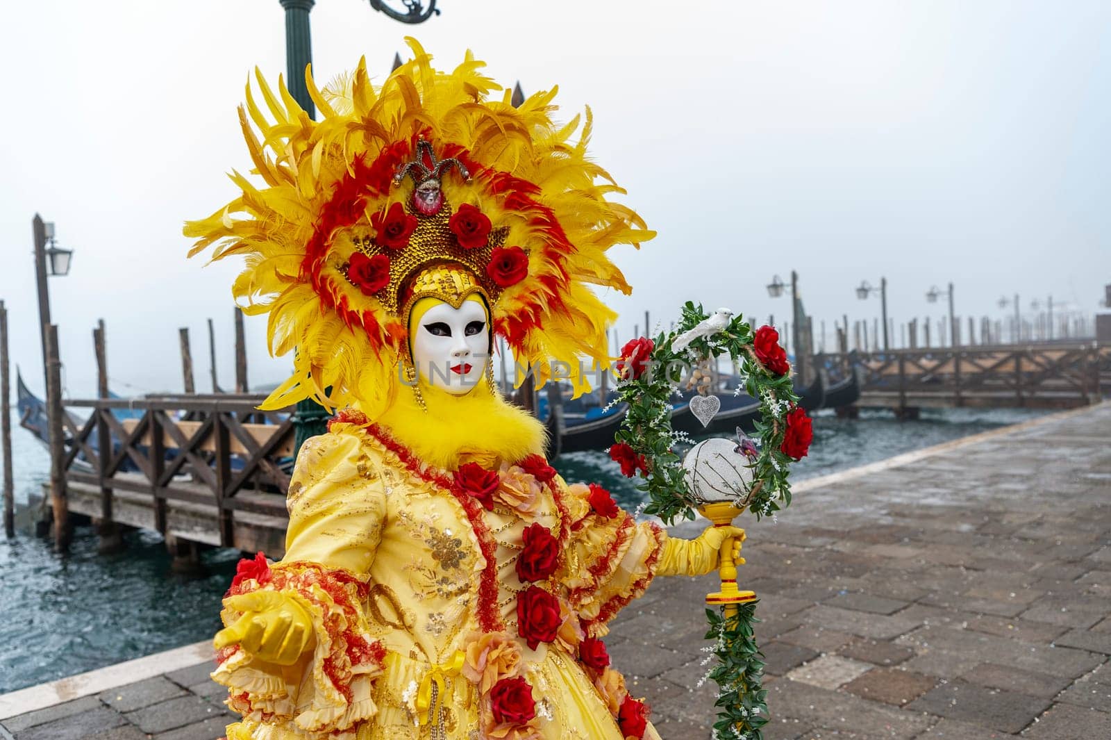 VENICE, ITALY - Febrary 8 2023: The masks of the Venice carnival 2024