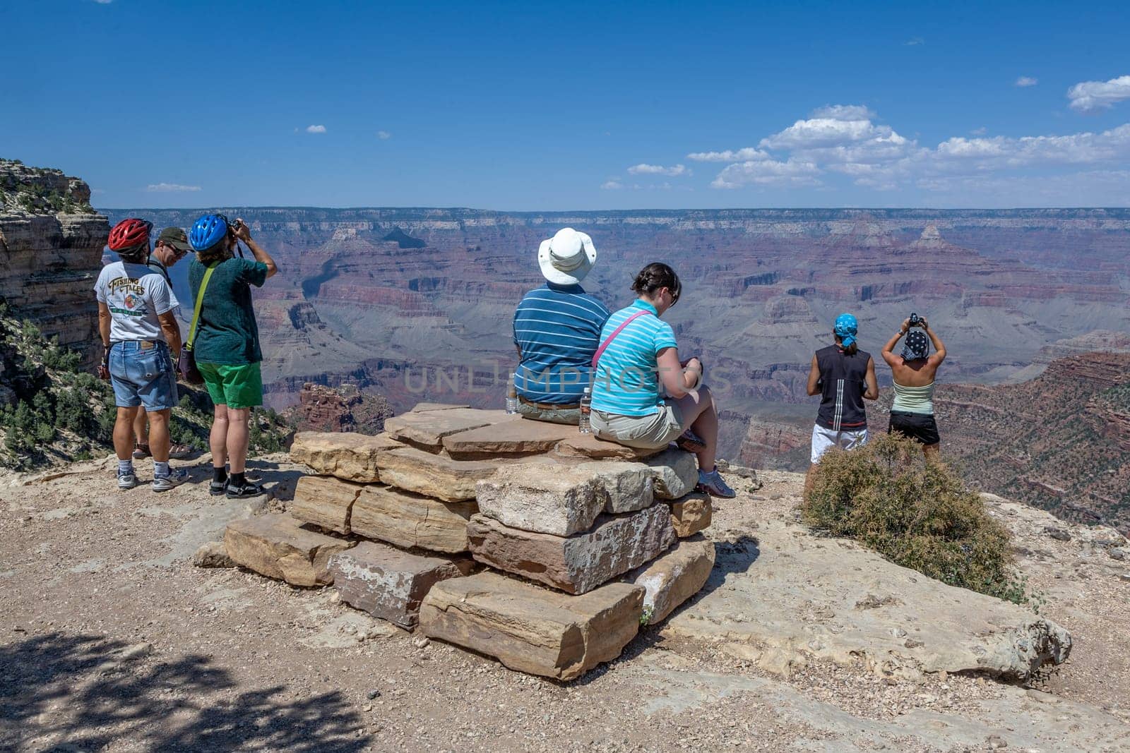 Grand Canyon, USA - July 9, 2008: people enjoy the view from Maricopa pont to the Grand Canyon.